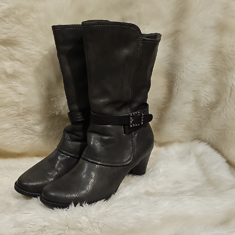 Baretrap Roxie Dark Grey Heeled Boot Size 8